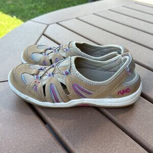 Ryka Hula Tan and Pink Shoes Size 7.5